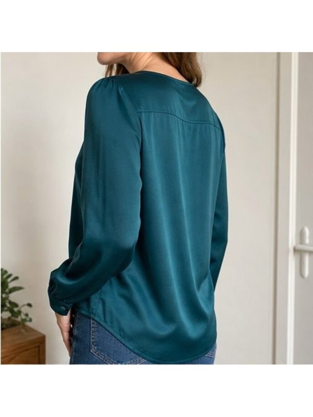 Teal Ruffle Blouse - Picture 3 of 6